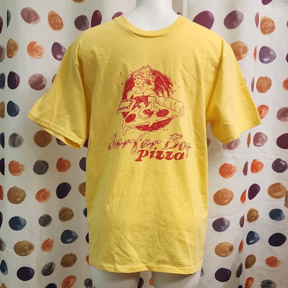 Surfer Boy Pizza - Stranger Things Netflix Yellow Short Sleeve Medium